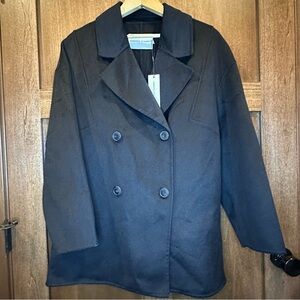 Rebecca Minkoff Black Double-Breasted Pea Coat